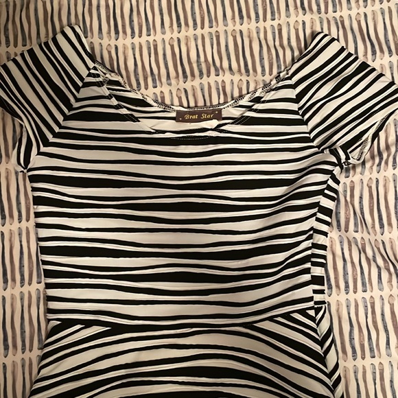Zebra Stripe Scuba Skater Skirt - Picture 2 of 5